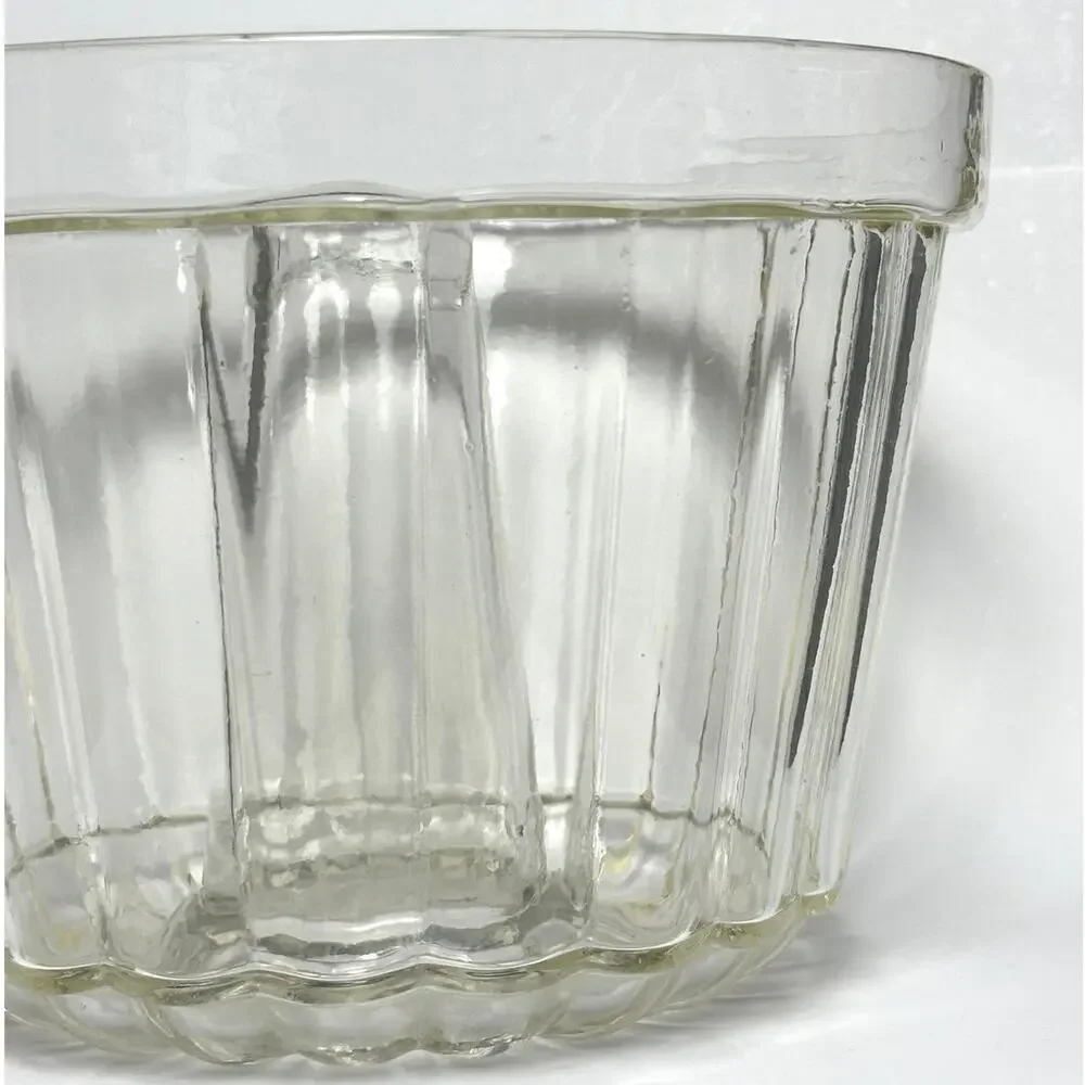 Vintage 1930s clear bundt jello cake mold Schott Jenaer Glas Borosilica Germany